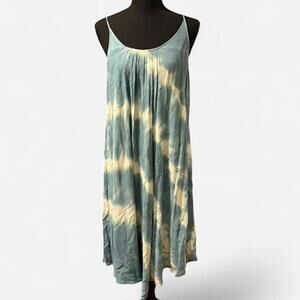 Sea foam blue and white tie-dye midi dress Size XL